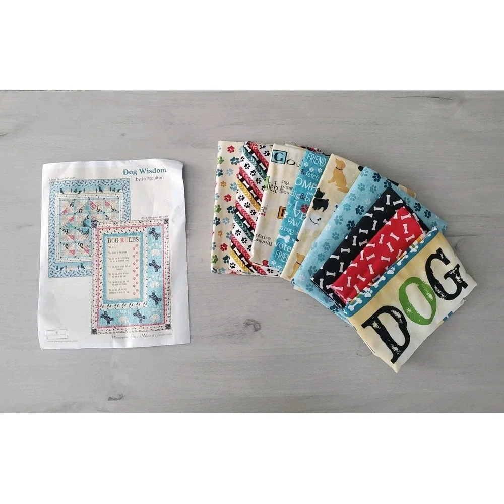 Dog Wisdom Wall Hanging Quilt Kit Jo Moulton Wilmington Fabrics  48